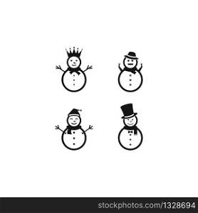 snowman logo vector icon template design