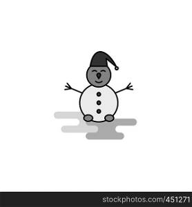 Snowman Web Icon. Flat Line Filled Gray Icon Vector