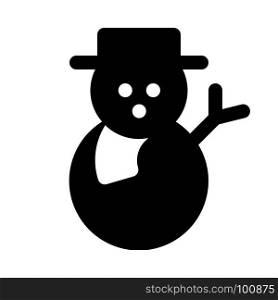Snowman with scarf, icon on isolated background