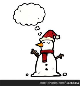 snowman with thought bubble