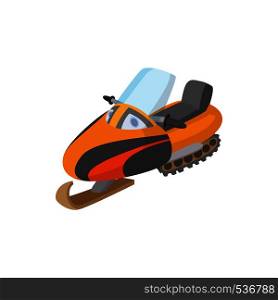 Snowmobile icon in cartoon style isolated on white background. Snowmobile icon, cartoon style