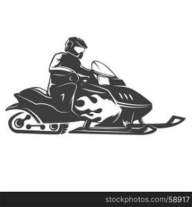 Snowmobile icon isolated on white background. Vector illustration