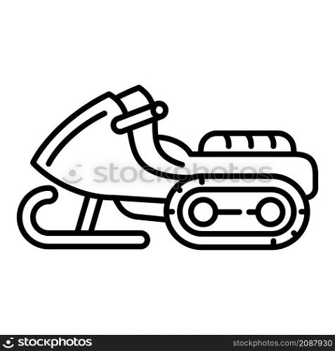 Snowmobile icon. Outline snowmobile vector icon for web design isolated on white background. Snowmobile icon, outline style