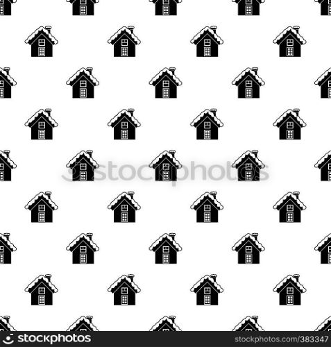 Snowy cottage pattern. Simple illustration of snowy cottage vector pattern for web. Snowy cottage pattern, simple style