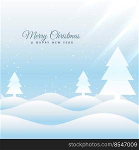 snowy merry christmas greeting card template