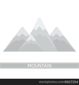 Snowy Mountains Isolated. Vector illustration of snow mountain isolated on white background in flat style