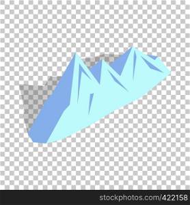 Snowy mountains isometric icon 3d on a transparent background vector illustration. Snowy mountains isometric icon