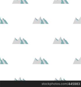 Snowy mountains pattern seamless background in flat style repeat vector illustration. Snowy mountains pattern seamless
