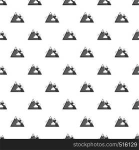 Snowy mountains pattern seamless repeat in cartoon style vector illustration. Snowy mountains pattern