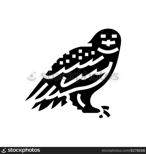 snowy owl winter season glyph icon vector. snowy owl winter season sign. isolated symbol illustration. snowy owl winter season glyph icon vector illustration