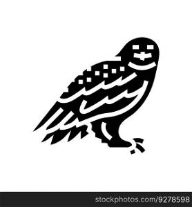 snowy owl winter season glyph icon vector. snowy owl winter season sign. isolated symbol illustration. snowy owl winter season glyph icon vector illustration