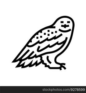 snowy owl winter season line icon vector. snowy owl winter season sign. isolated contour symbol black illustration. snowy owl winter season line icon vector illustration