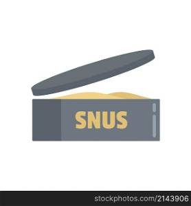 Snus tin can icon. Flat illustration of snus tin can vector icon isolated on white background. Snus tin can icon flat isolated vector