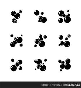 Soap bubble vector black icons isolated. Soap black water bubble collection of illustration. Soap bubble vector black icons isolated