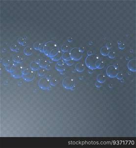 Soap bubbles background. Set of clean water, soap, gas or air bubbles with reflection on transparent background. Realistic underwater vector illustration.. Soap bubbles background, vector illustration. Set of clean water, soap, gas or air bubbles with reflection on transparent background. Realistic underwater.