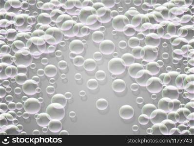 Soap bubbles background with rainbow colored airy foam