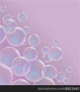 Soap bubbles on pink vector image