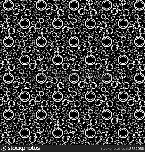 Soap bubbles seamless pattern. Vector background