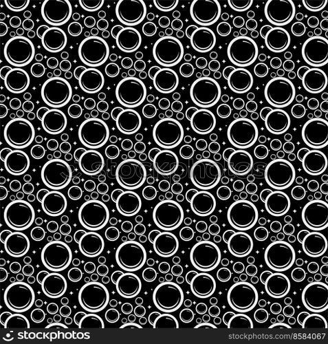 Soap bubbles seamless pattern. Vector background