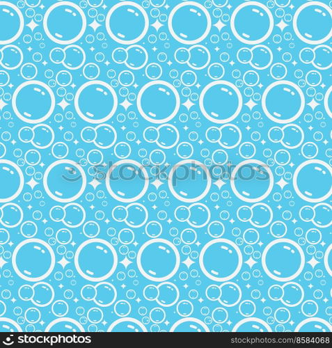 Soap bubbles seamless pattern. Vector background
