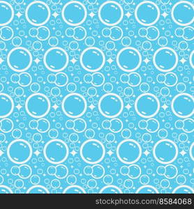 Soap bubbles seamless pattern. Vector background