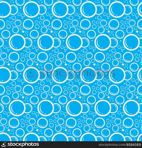 Soap bubbles seamless pattern. Vector background