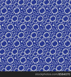 Soap bubbles seamless pattern. Vector background