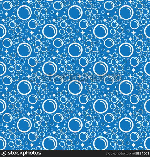 Soap bubbles seamless pattern. Vector background