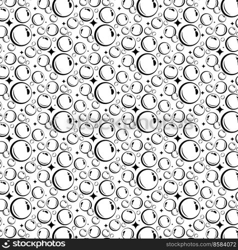 Soap bubbles seamless pattern. Vector background