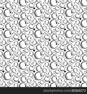 Soap bubbles seamless pattern. Vector background