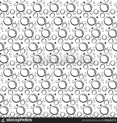 Soap bubbles seamless pattern. Vector background