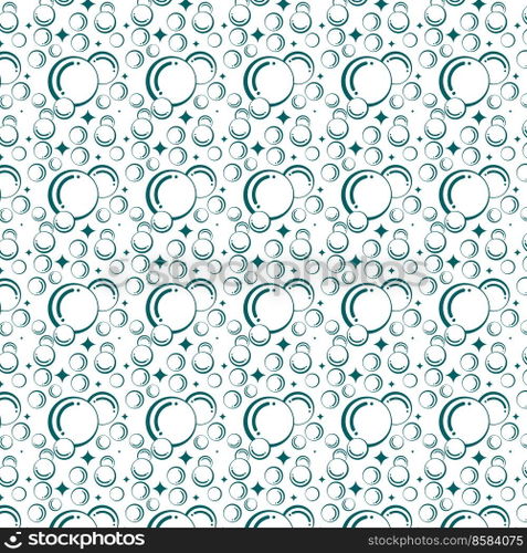 Soap bubbles seamless pattern. Vector background