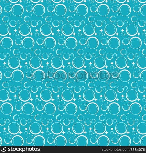 Soap bubbles seamless pattern. Vector background