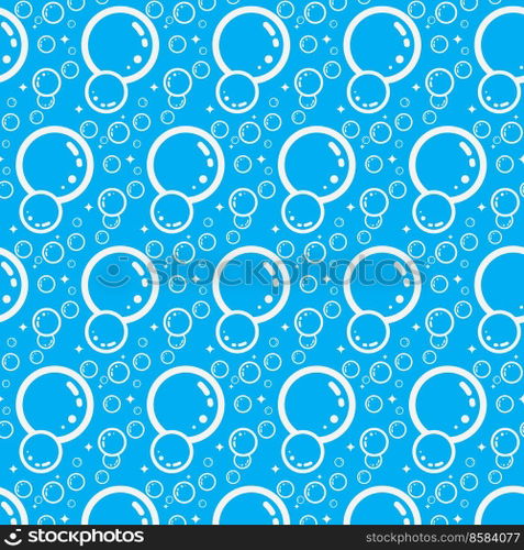 Soap bubbles seamless pattern. Vector background