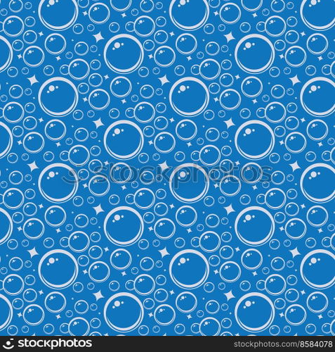 Soap bubbles seamless pattern. Vector background
