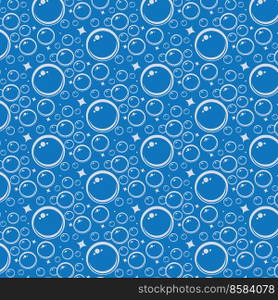 Soap bubbles seamless pattern. Vector background