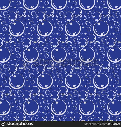 Soap bubbles seamless pattern. Vector background