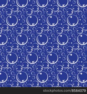 Soap bubbles seamless pattern. Vector background