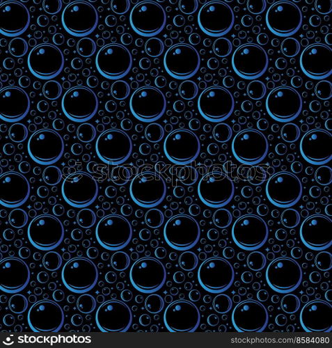 Soap bubbles seamless pattern. Vector background