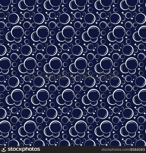 Soap bubbles seamless pattern. Vector background