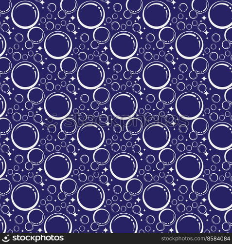 Soap bubbles seamless pattern. Vector background