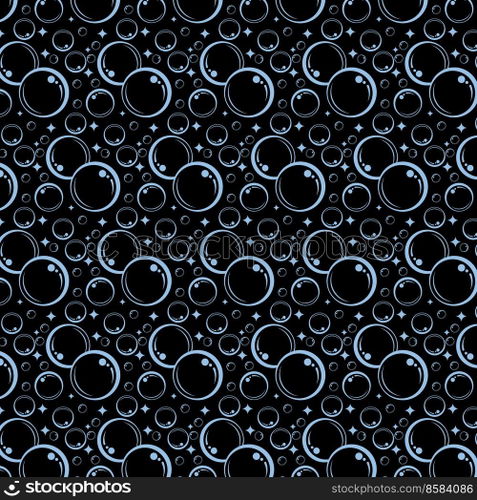 Soap bubbles seamless pattern. Vector background