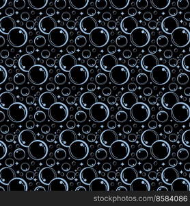 Soap bubbles seamless pattern. Vector background