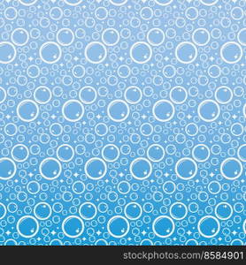 Soap bubbles seamless pattern. Vector background