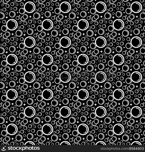 Soap bubbles seamless pattern. Vector background