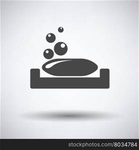 Soap-dish icon on gray background, round shadow. Vector illustration.