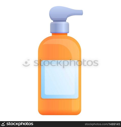 Soap dispenser bottle icon. Cartoon of soap dispenser bottle vector icon for web design isolated on white background. Soap dispenser bottle icon, cartoon style