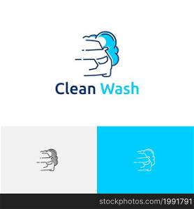 Soap Foam Clean Car Wash Carwash Abstract Line Logo
