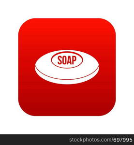 Soap icon digital red for any design isolated on white vector illustration. Soap icon digital red