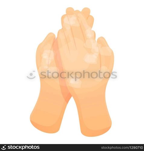 Soapy hands icon. Cartoon of soapy hands vector icon for web design isolated on white background. Soapy hands icon, cartoon style